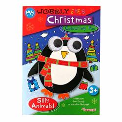 Random Line Squiggle My Wobbly Eyes Christmas Colouring Book - Silly Animals