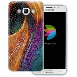 Dessana Abstract Modern Transparent Protective Case Phone Cover For Samsung Galaxy J7 2016 Wall With Feathers