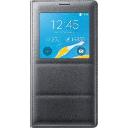 Samsung Galaxy Note 4 Case S View Flip Cover Folio Case - Charcoal Black