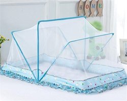 Nuo-z Baby Bed Mosquito Cushion Portable Folding Crib Mattress Child Blue