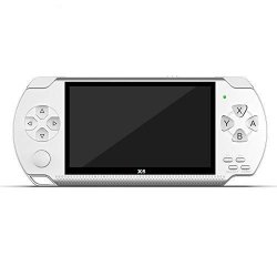 Desirepath Handheld Game Console 8GB 4.3-INCH 32-BIT Portable 10000 Classic Game Psp Handheld Game MP5 Audio Player Retro Portable Video Game Console White