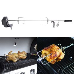 Black 36" 40LB 4W Universal Grill Electric Stainless Steel Rotisserie Motor BBQ