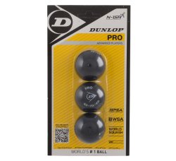 Dunlop Pro Double Yellow Squash Ball Blister Pack Of 3 Sea Level