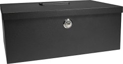 Barska 12-INCH Cash Box And 6 Compartment Tray With Key Lock