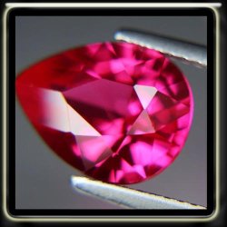 4.18ct Powerfull Rich Pink Sapphire Vs1 - Natural Faceted Pear Gemstone