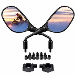 Kemimoto Atv And Motorcycle Rear View Mirrors For 7 8 Inch Handlebars 360 Degrees Ball-type Adjustment 8MM And 10MM Screws Compatible With Sportsman Scrambler Fourtrax Snowmobile Bicycle
