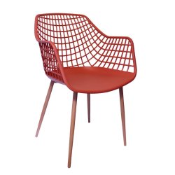 Crosshatch Chair - Coral