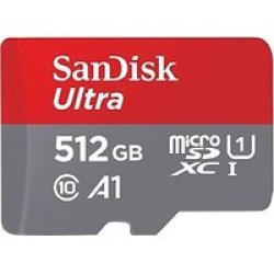 SanDisk 512GB Ultra Micro-sdxc Flash Card 120MB S A1 Class 10 Uhs-i