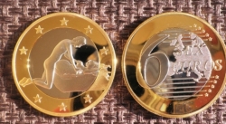 Sex 6 Euros Kama Sutra 15 Gold Silver Clad Steel Coin Nude