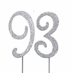 Men or Women Birthday or 34th Anniversary Party Decoration Supply Number 34 Rhinestones 34th Birthday Cake Topper MAGJUCHE Silver 34 Crystal Cake Topper