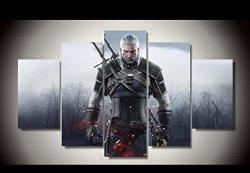 Posters & Prints 5PCS Wall Art Print Canvas Painting The Witcher 3 Hot Game Picture Wild Hunt Wall Decor Room Poster Canvas No Frame Size 3 Frameless
