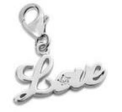 C184-C11377 - 925 Sterling Silver Love Charm Dangle