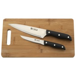 CASA - 2PC Wooden Cutting Board And Knife Set