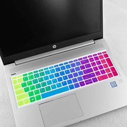 Mubuy Keyboard Cover Fit For 15.6" Hp Probook 450 G5 G6 455 G5 G6 650 G4 |17.3" Hp Probook 470 G5 Laptop Keyboard Protector Skin-black-rainbow