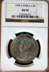 1929 2.5 Shillings Ngc Graded Au 50 - Catalogue Value R20 000.00
