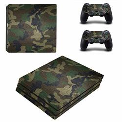 Fottcz Full Body Protective Vinyl Skin Decal For PS4 Pro Console And 2PCS PS4 Pro Controller Skins Stickers Jungle Camouflage