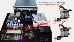 Brand New 2X Guns Complete Tattoo Kit With Loads Of Extra's Colours Aluminium Grips