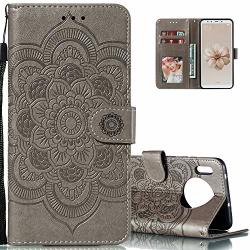 Leecoco For Huawei Mate 30 Pro Case Mandala Embossing Luxury Pu Leather Flip Notebook Wallet Bookstyle Magnetic Stand Card Slot Folio Bumper Protection Cover