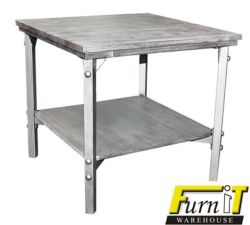 Georgia Lamp Table - Solid Wood And Metal