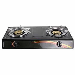 Funwill Double Burner Stove Portable Stainless Steel Propane Gas Range Stove Cooktop For Camping Recreation Backpacking Kitchen Indoor Outdoor