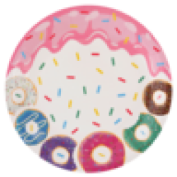 Donut Fun Disposable Dinner Plates 8 Pack