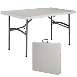 Generic YANHONG-US150715-8 8YH0922YH G Camp Tables Indoor Outdoor Picnic Picnic Par 5' Folding Table 5' Foldin Party Dining Plastic I Portable Plastic Able Port