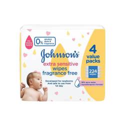 Johnsons Johnson's Baby Wipes Extra Sensitive 224'S