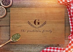 Froolu Cutting Board Personalized Wedding Gift By Monogram On Real Wood Cheese Boards Free Engraving Cherry CB206