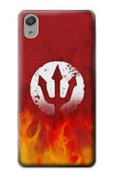 R2803 Fire Red Devil Spear Symbol Case Cover For Sony Xperia X Performance