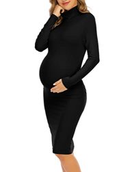 Yeshape Maternity Dress Maternity Clothes Fall Maternity Dress Black Maternity Dress Long Sleeve Maternity Dresses Casual L