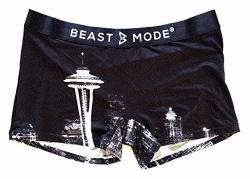 Psd Women's Seattle Skyline Beast Mode Boy Short Black Small