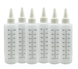 Plastic 8OZ Squeeze Bottle 6PACK With Measurement Ideal For Condiments Oil Icing Liquids And Crafts 6