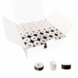 144 Black/White Prewound Bobbins for Brother Embroidery Machine Size A  (156) 90 Weight