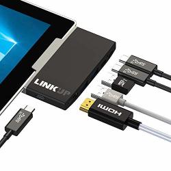 Linkup Microsoft Surface Go Compatible Docking Station USB C Dock 6-IN-1 Expansion Hub HDMI 4K 2XUSB-C 3.1 2X Usb-a 3.0 Usb-c Charging