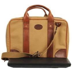 Khaki Canvas Single Zip Laptop Bag