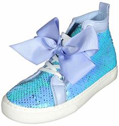 Jojo Siwa Girls' Reversible Sequins High Top Sneakers Lavander Size 2 Little Kid
