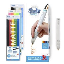 3DOODLER Create+ 3D Printing Pen For Teens Adults & Creators - Quartz Grey 2019 Model Uk-plug - With Free Refill Filament + Stencil Book + Getting Started Guide