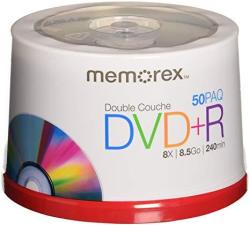 Memorex 8.5 Gb 8 X Double Layer DVD+R - 50 Pack Spindle