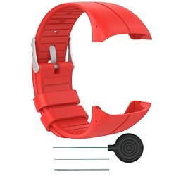 Tenyun Replacement Soft Silicone Rubber Watch Band Wrist Strap Wristband For Polar M400 M430 Fitness Watch Red