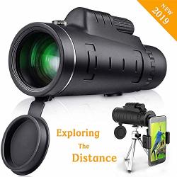 LS Monocular Telescope 40X60 High Power HD Monocular With Smartphone Holder & Tripod For Hiking Fishing Hunting Bird Watching Travelling And Other Outdoor Activities