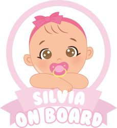 Customised Girl Name Baby On Board Sticker