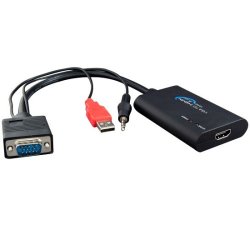 Male Vga To Female HDMI With USB + Audio 30CM Converter Adapter