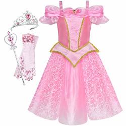Sunny Fashion Girls Dress Princess Costume Accessories Crown Magic Wand Size 4