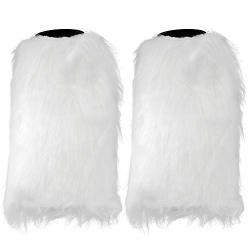 white faux fur boots