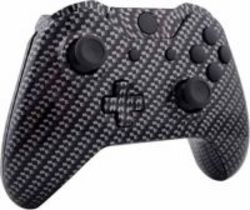 CCMODZ Carbon Fiber Hydro Dipped Shell Kit For Xbox One Controller & Silver Black