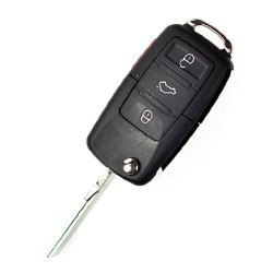 Flip Remote Key Shell For Vw Volkswagen 3 Button+panic No Chips Inside