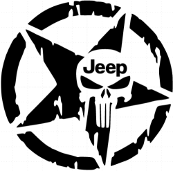 Punisher Jeep Skull Vinyl Car Decal sticker 500MM X 500MM