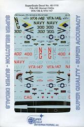 Superscale_decals 1:48 F A-18 C Hornet Cags VFA-146 & VFA-147 48-1116