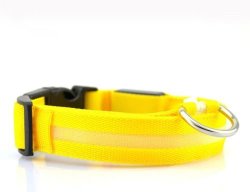 LED Dog Pet Collar Yellow Large