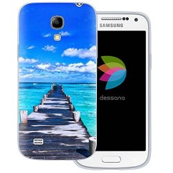 Dessana Tropical Transparent Silicone Tpu Protective Case 0.7MM Ultra Thin Phone Soft Cover For Samsung Galaxy S4 MINI Ocean Jetty